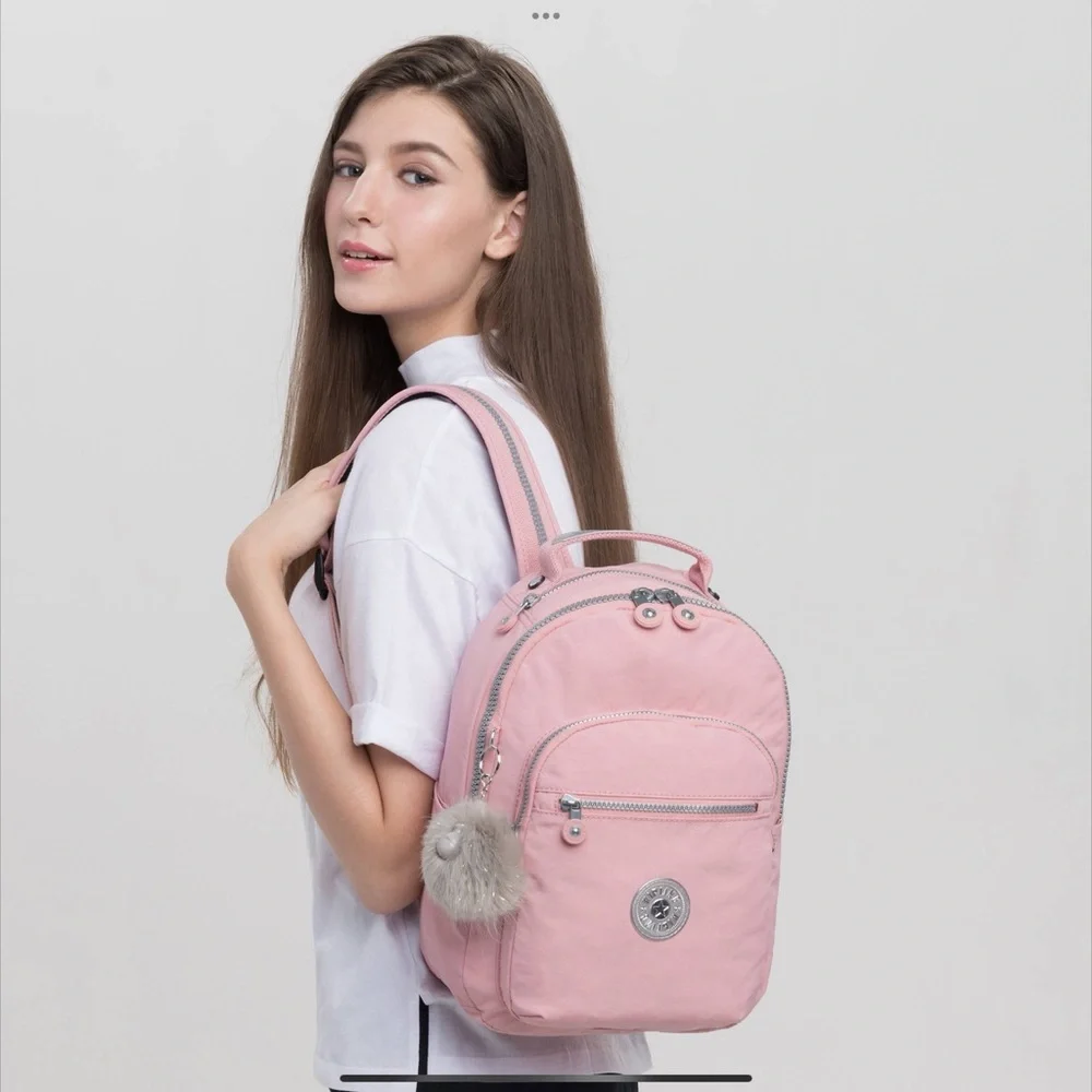 Kipling Pale Pink Mini Backpack with Tassel Charm Mini Seoul Key Charm main image 3